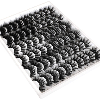 30 Pairs 20MM False Eyelashes Wholesale 6 Styles Mixed Lashes 8D Fluffier Volume Dramatic Faux Mink Eyelashes Thick Full Strip Lashes Pack