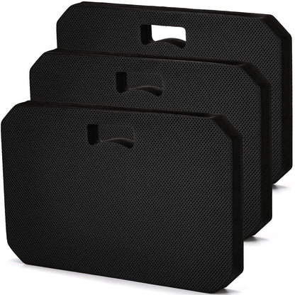 Hacaroa 3 Pack Extra Thick Kneeling Pad, EVA Foam Garden Kneeler Comfortable Knee Pad Cushion for Work, Gardening, Baby Bath, Exercise, Yoga, Water Resistant, Black