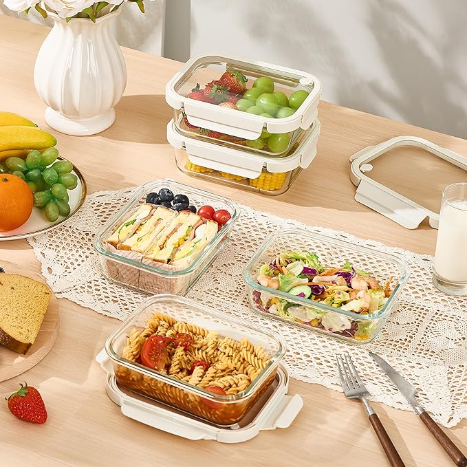 Vtopmart 5 Pack 35oz Glass Food Containers