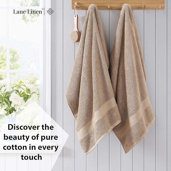 LANE LINEN 100% Pure Cotton Bath Sheets 4 Pack