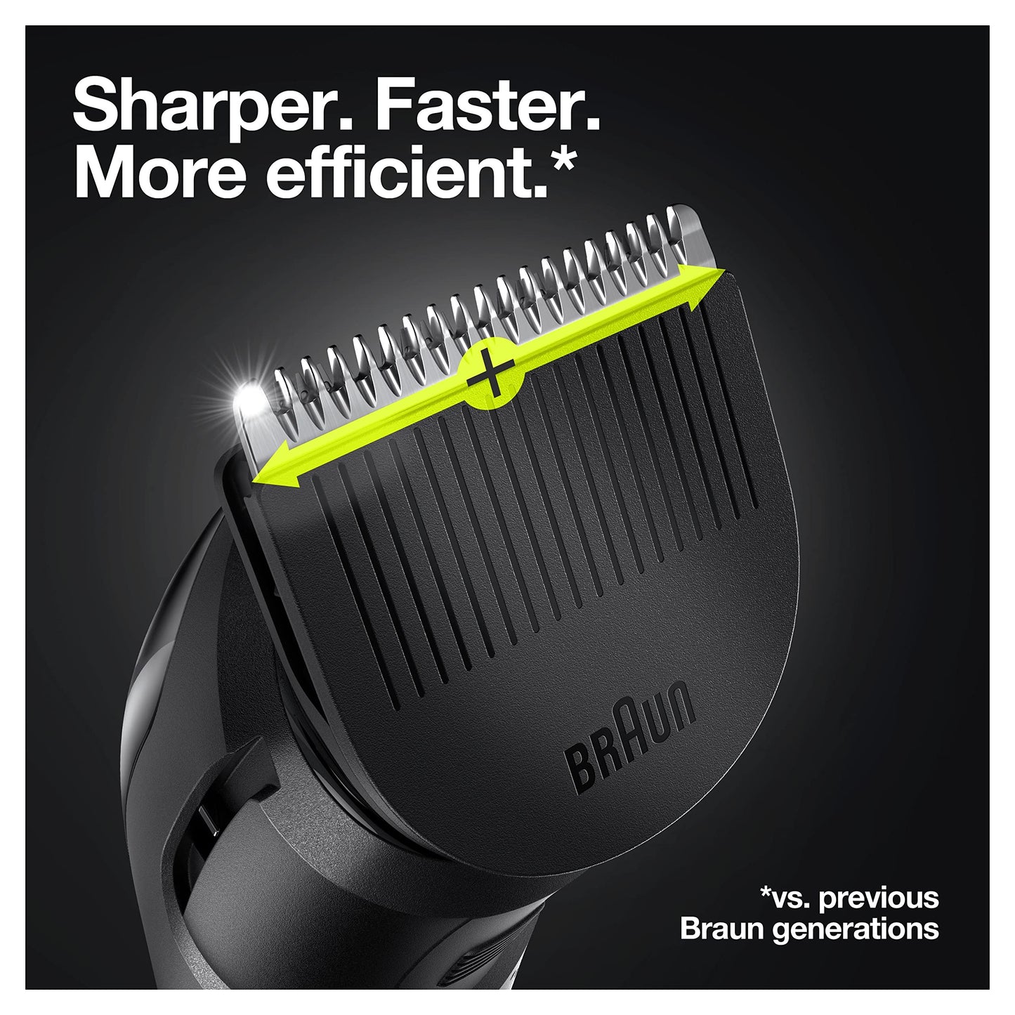 Braun 6-in-1 All-in-One Series 3, Male Grooming Kit with Beard Trimmer, Hair Clippers & Precision Trimmer, 5 Attachments, Gifts for Men, UK 2 Pin Plug, MGK3221, Black/Volt Green
