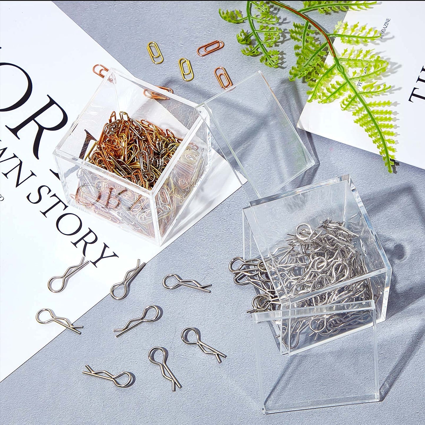 Juexica 12 Pcs Clear Acrylic Box with Lid Plastic Small Acrylic Boxes Decorative Storage Box Jewelry Display Mini Clear Container for Home Candy Pill Tiny Jewelry(Square,1.8 x 1.8 x 1.8)