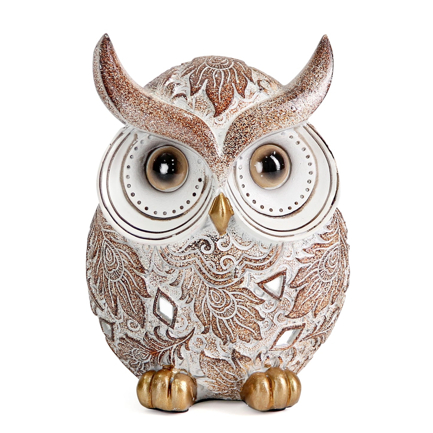 Smadeer Owl Statue and Figurine for Home Decor Accents Adorable Owl for Shelf Bookshelf Bedroom Living Room Office Table Desk Modern Decorations Animal Sculpture for Birds Lovers