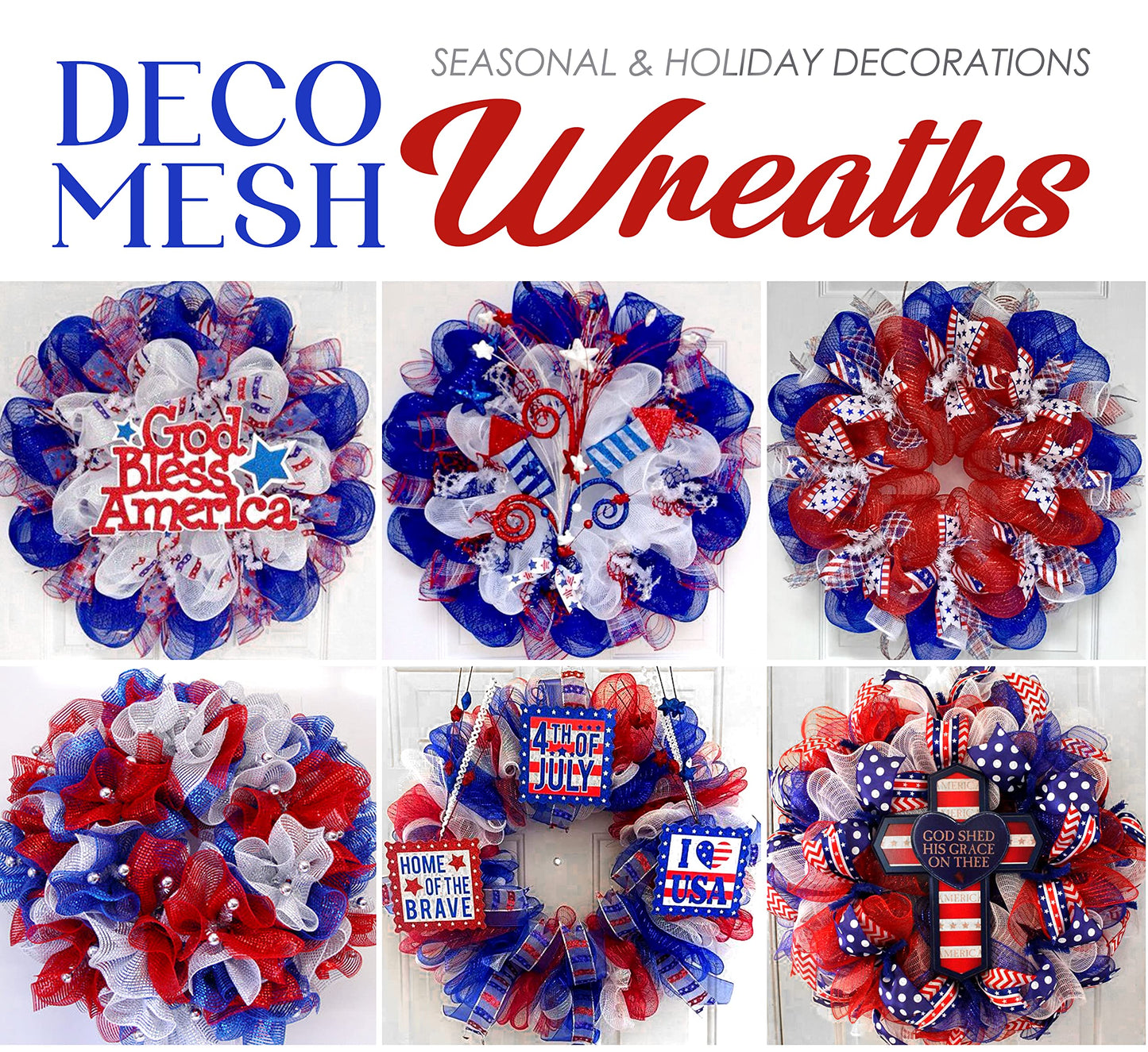 MEEDEE Red and White Deco Mesh Metallic Striped Ribbon 10 Inch Candy Cane Mesh Ribbon for Christmas Tree, Garland, Staircase, Mailbox, Centerpiece, Wreaths, Decorating and Crafts (30 Feet)