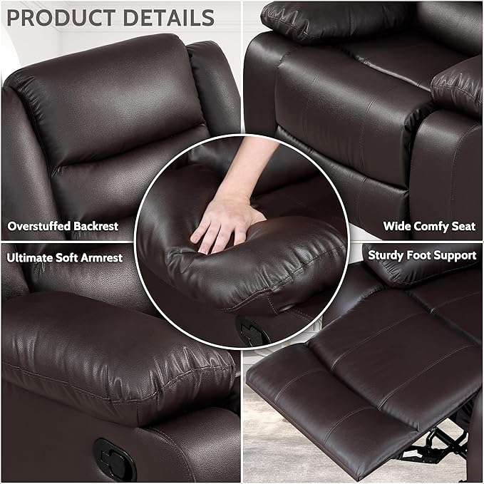 PrimeZone Oversized Rocker Recliner Chair