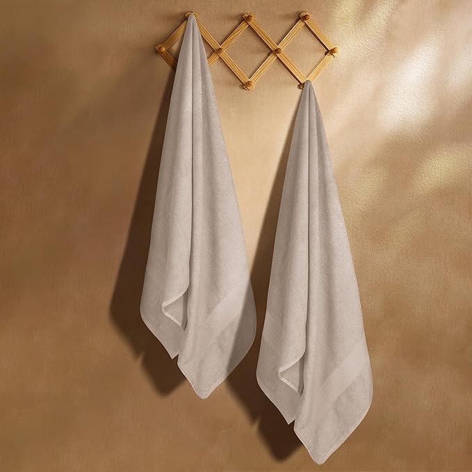 GLAMBURG Premium Cotton Oversized 2 Pack Bath Sheet 35x70-100% Pure Cotton