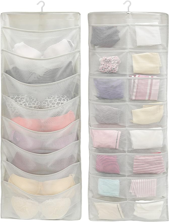 Simple Houseware Double-Sided Hanging Closet Organizer, 24-Pocket Bra &