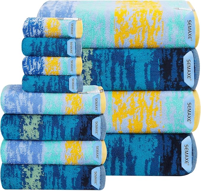 SEMAXE 12-Piece Family Bathroom Towel Set