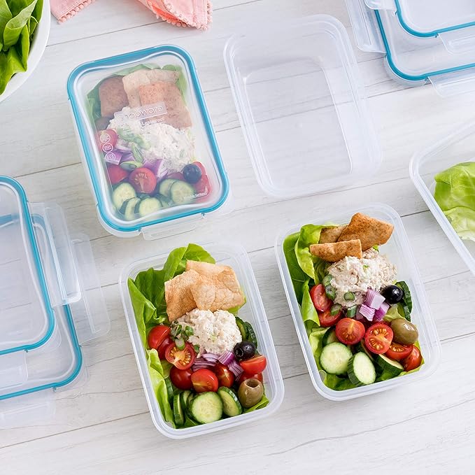 Snapware Plastic Total Solution 5-Pack Food Storage Containers Set, Leakproof &