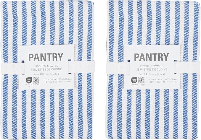 KAF Home Premium Kitchen Towels, Large 100% Cotton, Flat & Terry Absorbent Dish
