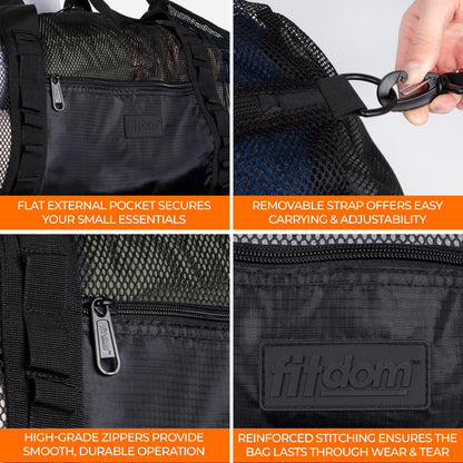 Fitdom 129L 35" Large Mesh Duffle Bag for Scuba Dive or Snorkel Equipment. Best for Water Sports & Beach Activities like Swimming, Diving & Snorkeling. Perfect for Travel, Storage, Gym Gears & Balls.