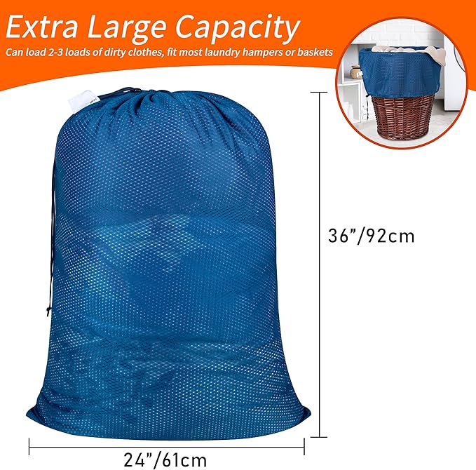 Polecasa Extra Heavy Duty Large Diamond Mesh Laundry Bags