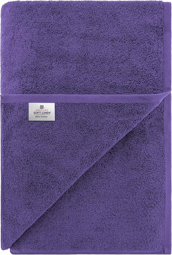 American Soft Linen 100% Cotton 600 GSM Turkish 40x80 Oversized Bath Towel Sheet