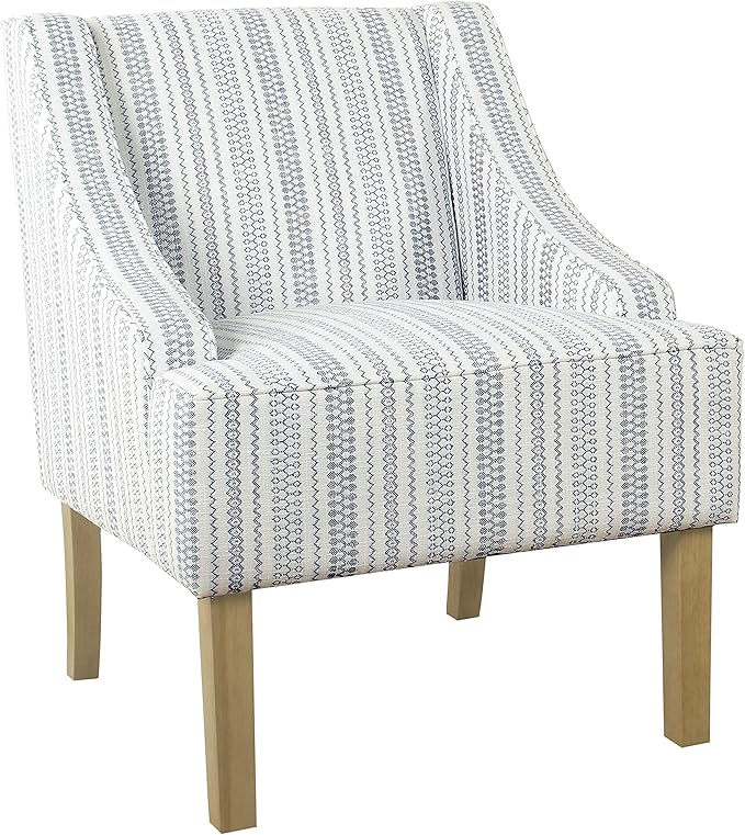 HomePop Swoop Arm Accent Chair, Ivory Stripe