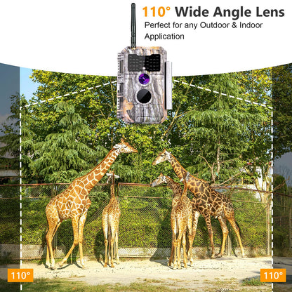 BLAZEVIDEO 2-Pack Wireless Trail Camera WiFi Stealth Camouflage Game & Wildlife Cameras Night Vision for Hunting 32MP 1296P Wildlife Deer Camera No Flash Motion Activated IP66 Waterproof & Time Lapse