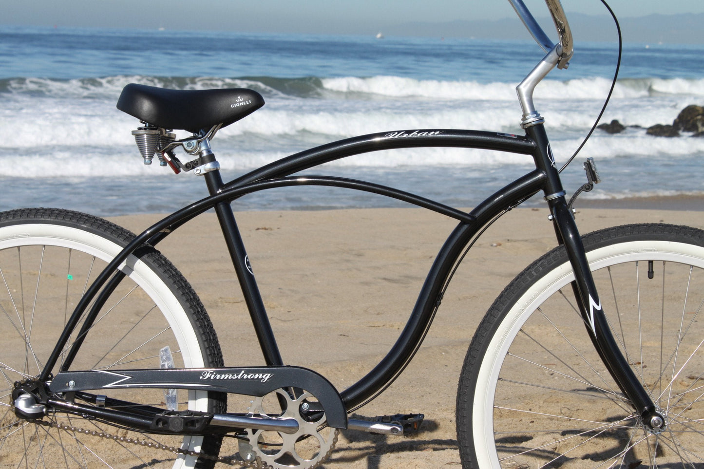 Firmstrong Urban Man Beach Cruiser Bike, Men's 3 Speed Hybrid Bicycle, 26 Inch Wheels, Black