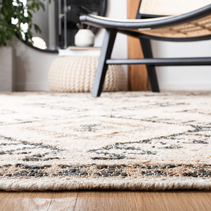 SAFAVIEH Kilim Collection Area Rug - 6' x 9', Ivory & Black, Handmade Flat Weave Jute, Ideal for High Traffic Areas in Living Room, Bedroom (KLM762A)
