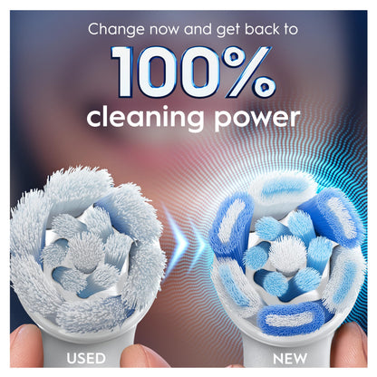 Oral-B iO Ultimate Clean Electric Toothbrush Head, Oral B Electric Toothbrush Heads, Twisted & Angled Bristles for Deeper Plaque Removal, Pack of 4 Toothbrush Heads, Oral B Io Brush Heads, White