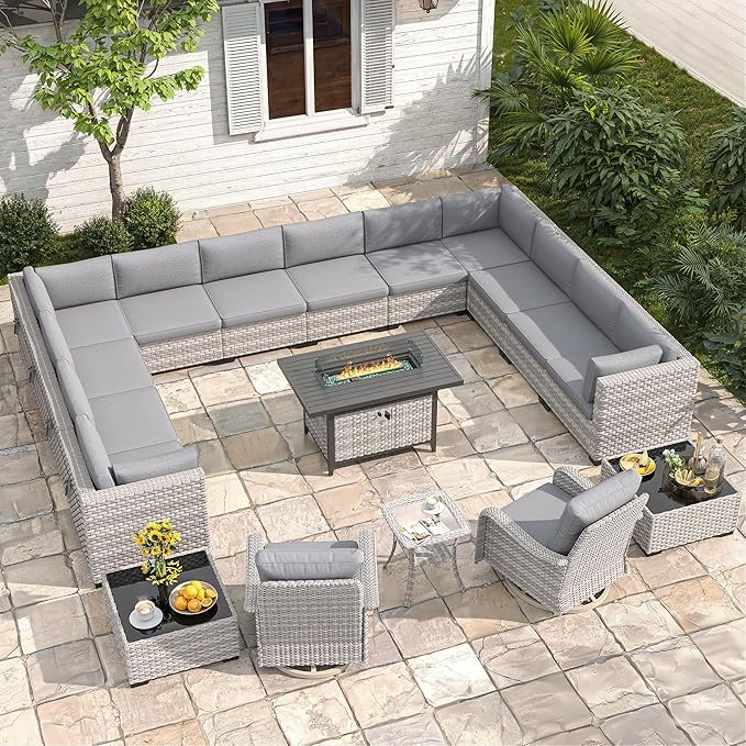 14-Seat Outdoor Wicker Patio Furniture Set