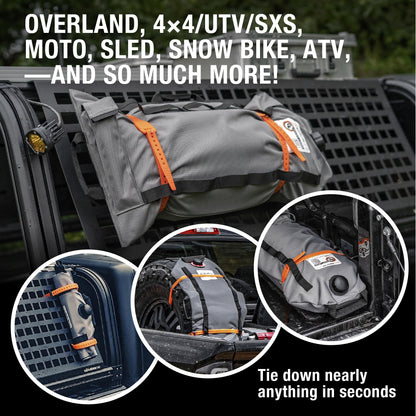 Giant Loop Pronghorn Straps, Multi-Purpose Cargo Straps with Virtually Unbreakable Fasteners, 32" Orange, 2-Piece Pack