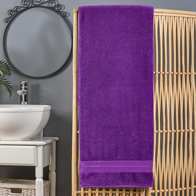 Elegant Comfort Three Line Popcorn Extra Large Luxury Bath Towel