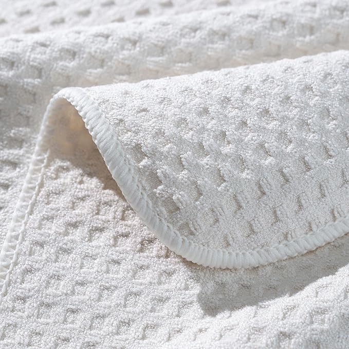 POLYTE Ultra Premium Microfiber Kitchen Dish Hand Towel Waffle Weave, 8 Pack
