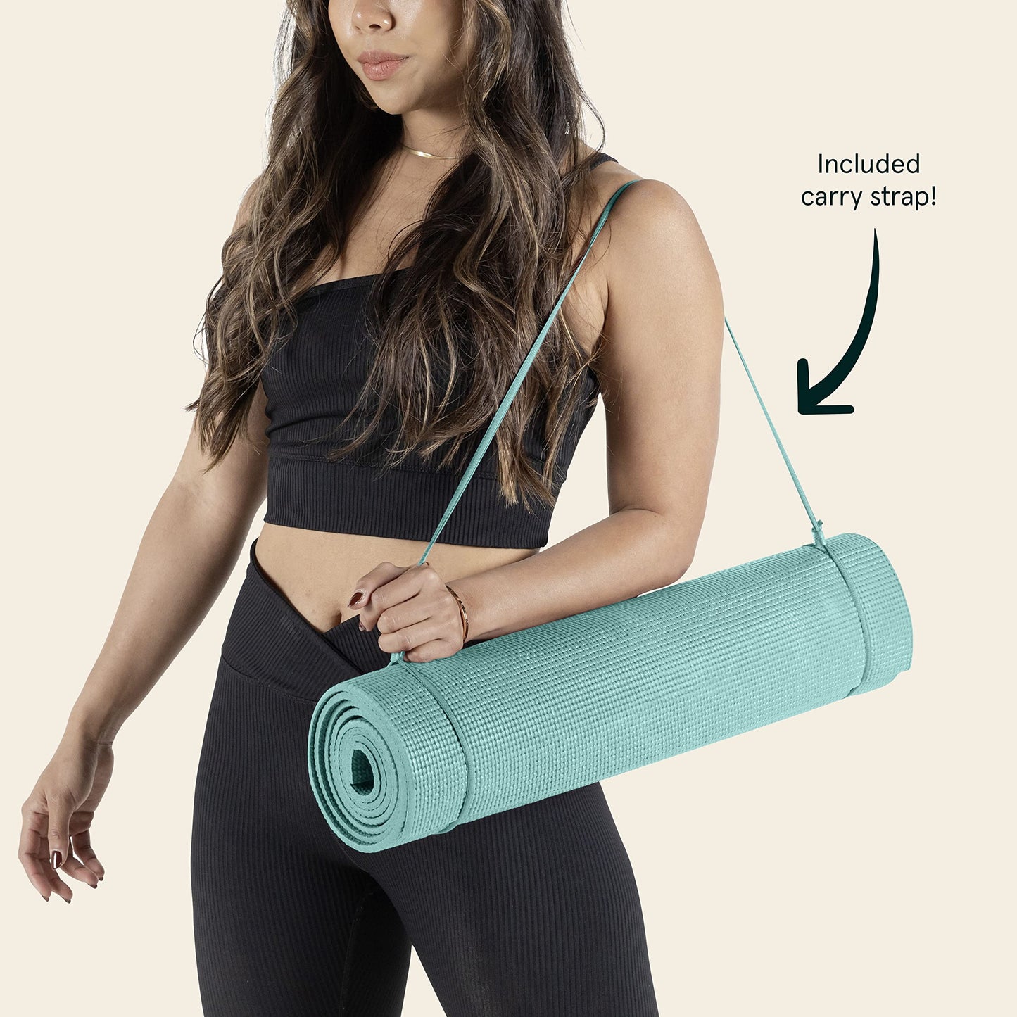 Retrospec Pismo Yoga Mat w/Nylon Strap for Men & Women - Non Slip Exercise Mat for Yoga, Pilates, Stretching, Floor & Fitness Workouts, .5mm Thick, Easy to Clean