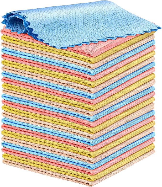 Niveaya 24 Pcs Fish Scale Streak Free Miracle Cleaning Cloth Easy Clean