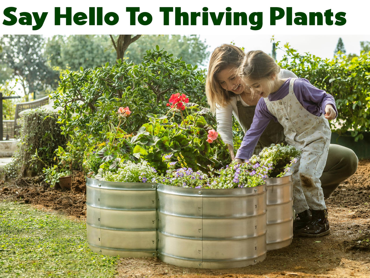 Plant & Plot Galvanized Raised Garden Beds Outdoor // 3×3×1 ft Planter Raised Beds for Gardening, Vegetables, Flowers // Large Metal Garden Box (Silver) // Patented Tool-Free Design