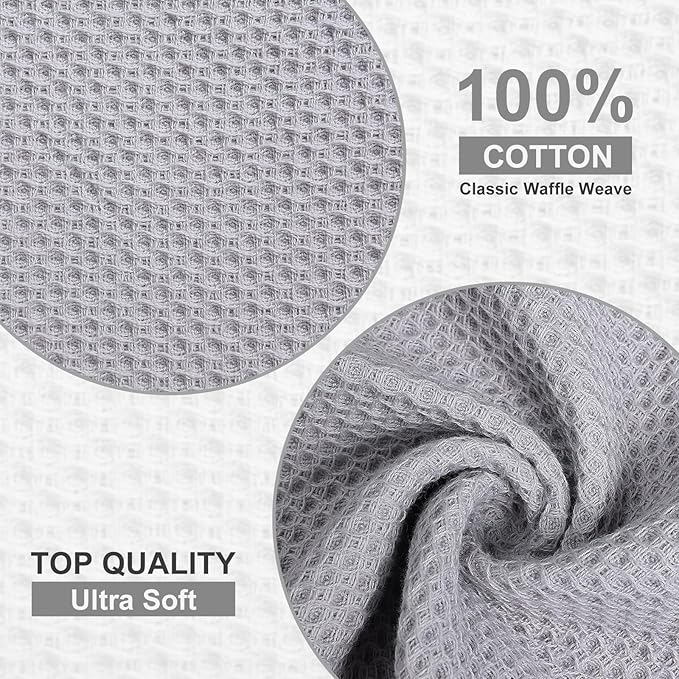 Homaxy 100% Cotton Waffle Weave Kitchen Towels, 13 x 28 Inches Super Absorbent