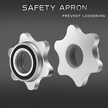 Lamoutor 2Pcs Anti-Slip Hex Nut 25mm Collar Screw for Barbell Dumbbell Weight Lifting (Silver 2pcs)