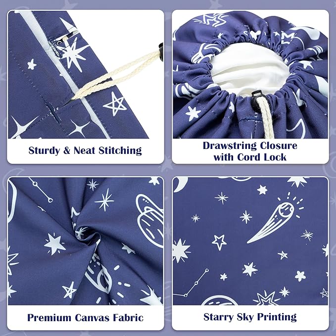 Canvas Laundry Bag with shoulder Strap 24"W x 29"H, Large Drawstring Dirty
