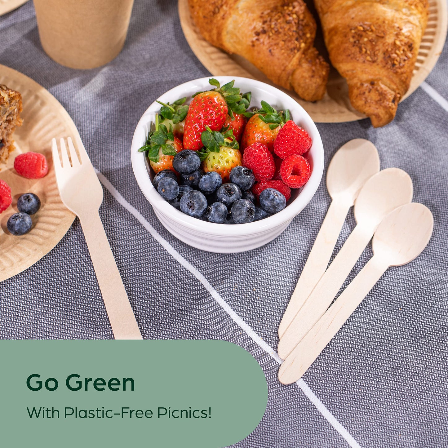 PURPLECLAY Disposable Wooden Spoons for Eating – 300 Pack Wooden Disposable Spoon, FSC Certified Wood Small Compostable Spoons, Biodegradable Wood Cutlery, Plastic-Free Utensils for Parties in Bulk