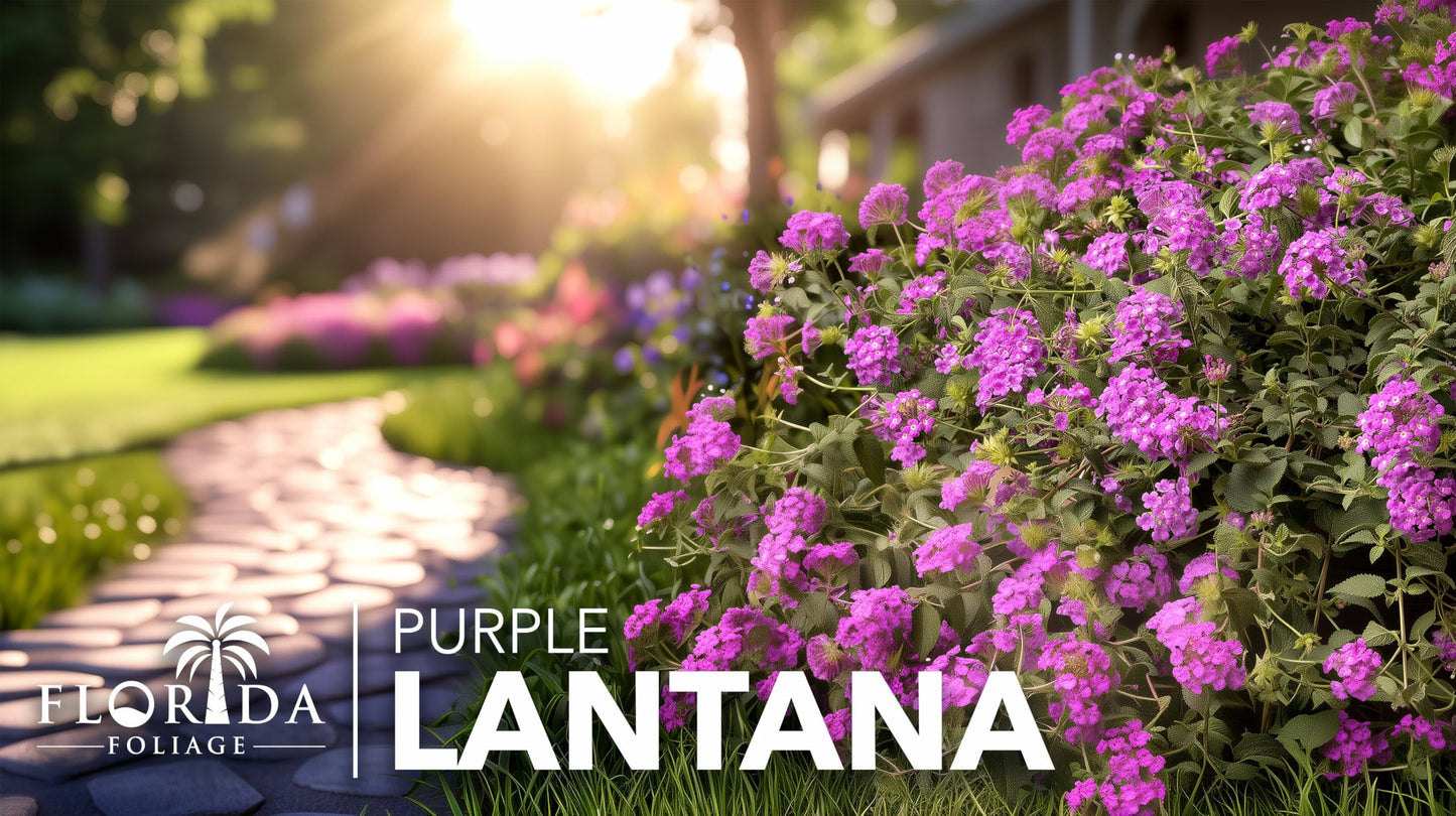Lantana Purple | 10 Live Plants | Lantana montevidensis | Purple Flowers | Outdoor Landscapes | Heat Tolerant Groundcover | Containers Slopes Borders Pathways Garden Beds
