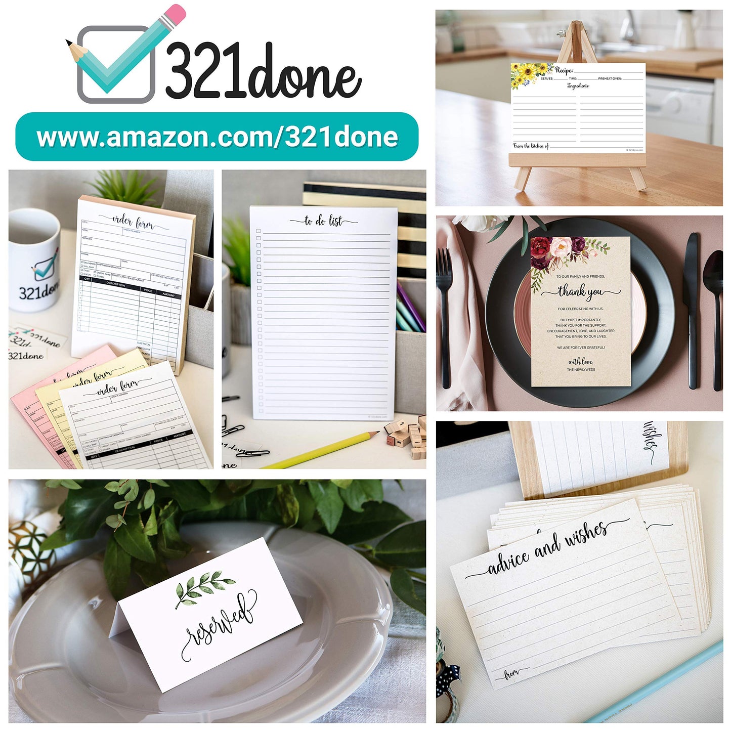 321Done Magnetic Meal Planning Notepad - Large Letter Size (8.5x11) Weekly Menu Planner Tear-Off Refrigerator Fridge Shopping List Meals Grocery Memo Pad - Perforated Sunday Start, Made in USA
