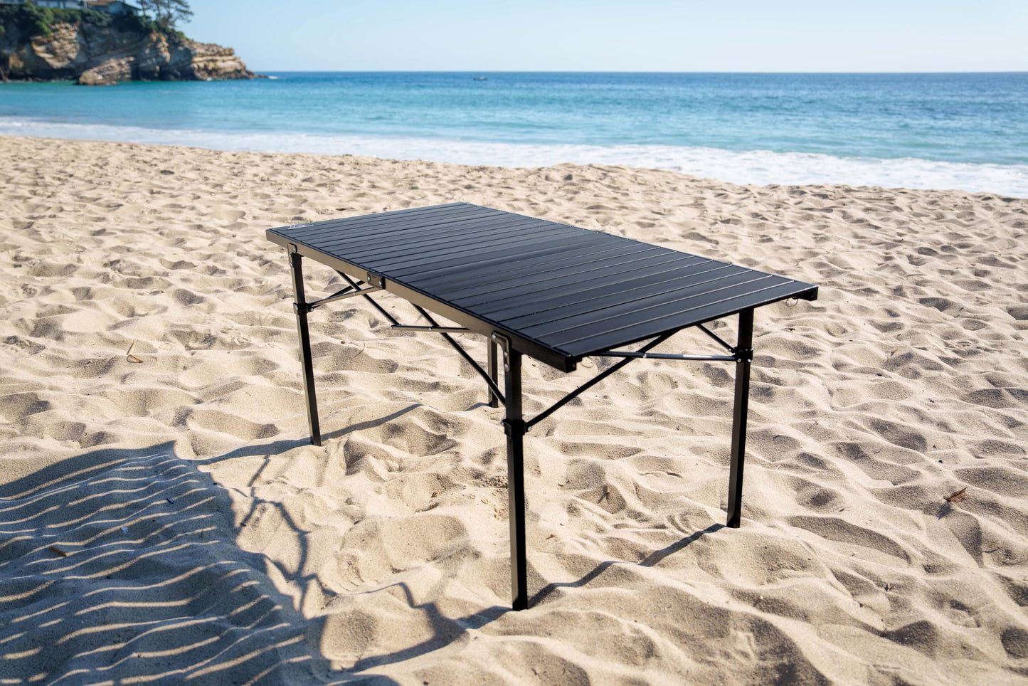 MOUNTAIN SUMMIT GEAR Heavy-Duty Roll-Top Table for Camping - Portable Aluminum-Top Folding Table with Steel Frame by Caddis Sports, Inc. (Extra Large)