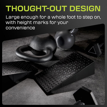 Squat Wedge Block Pair - Non Slip Squat Wedges & Ramp for Exercise, Home Gym, Weight Lifting & Yoga - Calf Stretcher Slant Board to Elevate Heels, Improve Ankle Mobility, Backpack Included for Storage