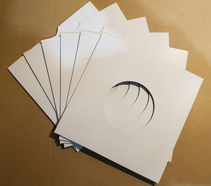 Pack of 50 - 7" White Card Record Sleeves / Masterbags