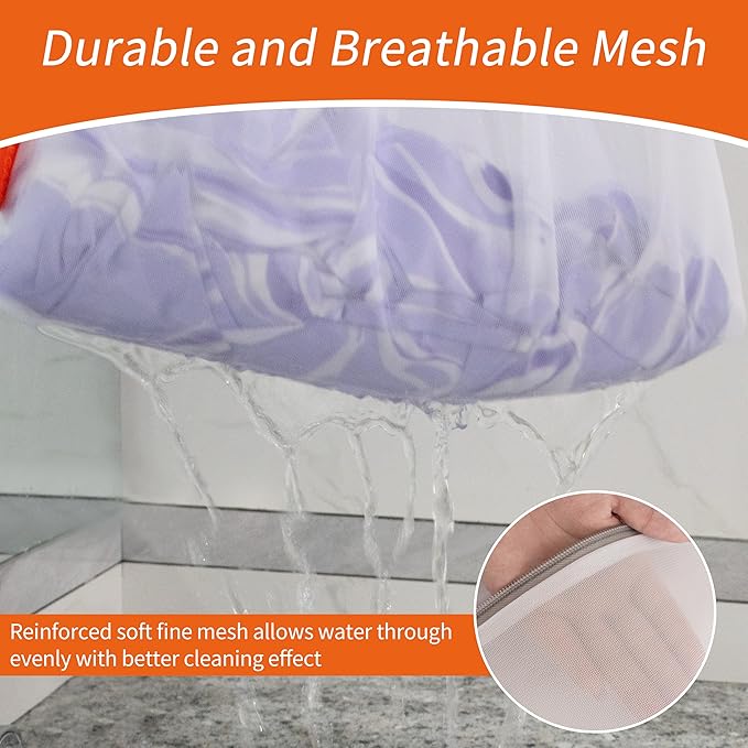 Polecasa 2Pcs 24 x 24 Inches Extra Durable Fine Mesh Laundry Bags