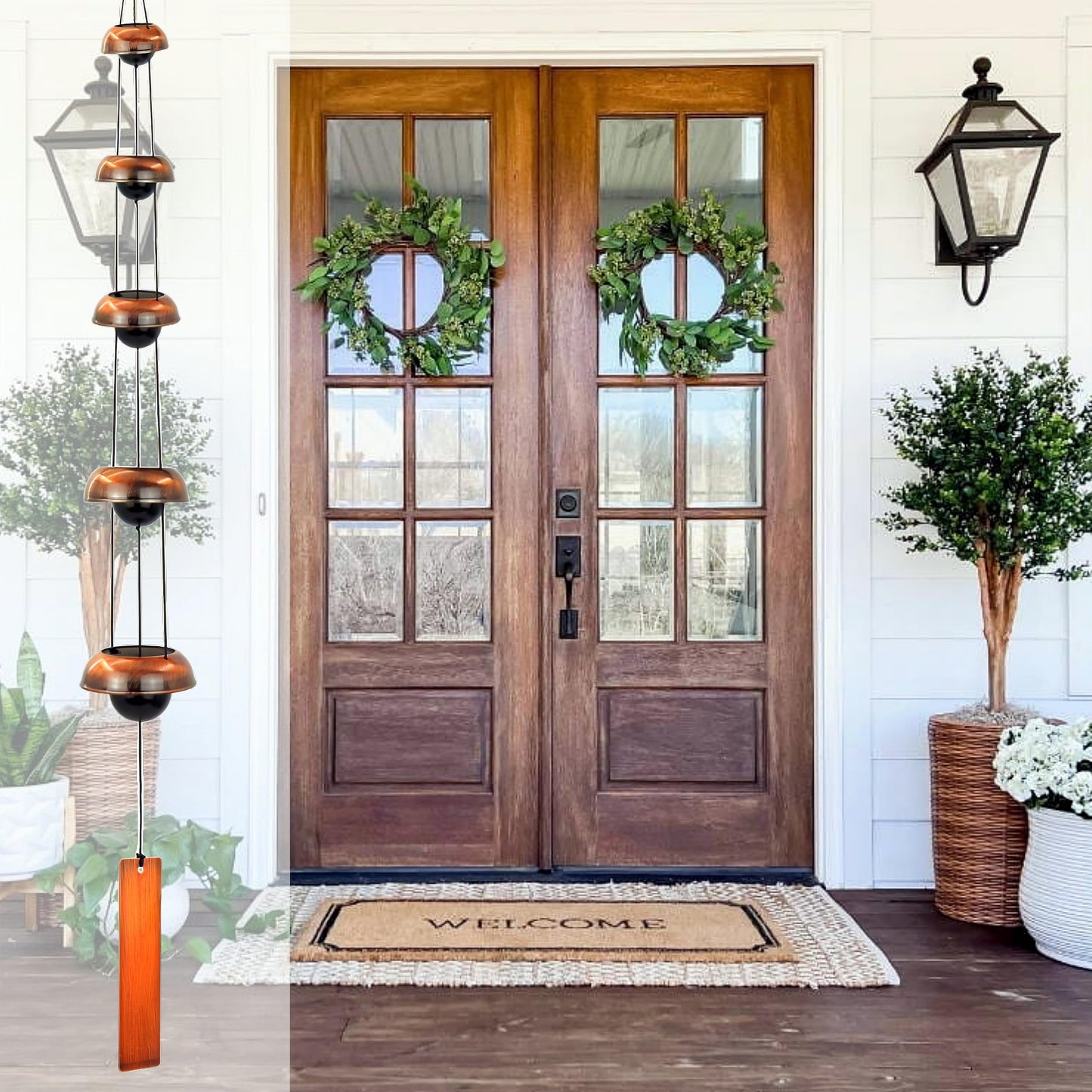 JBSYYXGS 36.8” Handcrafted Copper Wind Chimes – Deep Tone Bells for Garden, Patio, Porch & Zen Décor – Unique Feng Shui, Meditation & Relaxation Gifts for Mom, Dad, Memorial Gardens