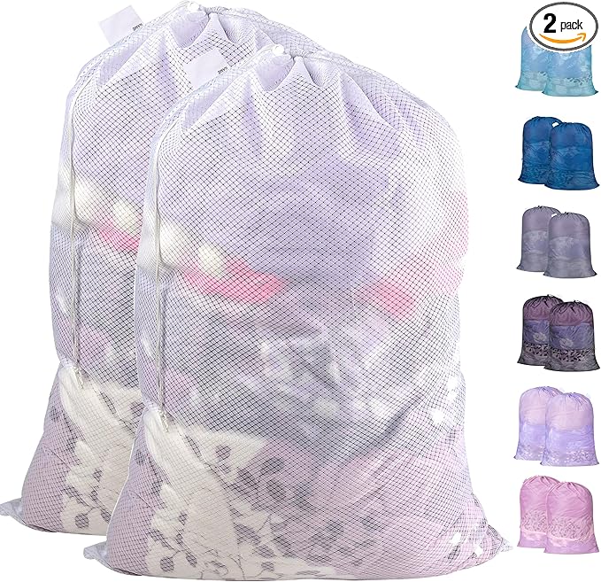Polecasa Diamond Mesh Laundry Bags, Extra Large Laundry Hamper Liner, Laundry