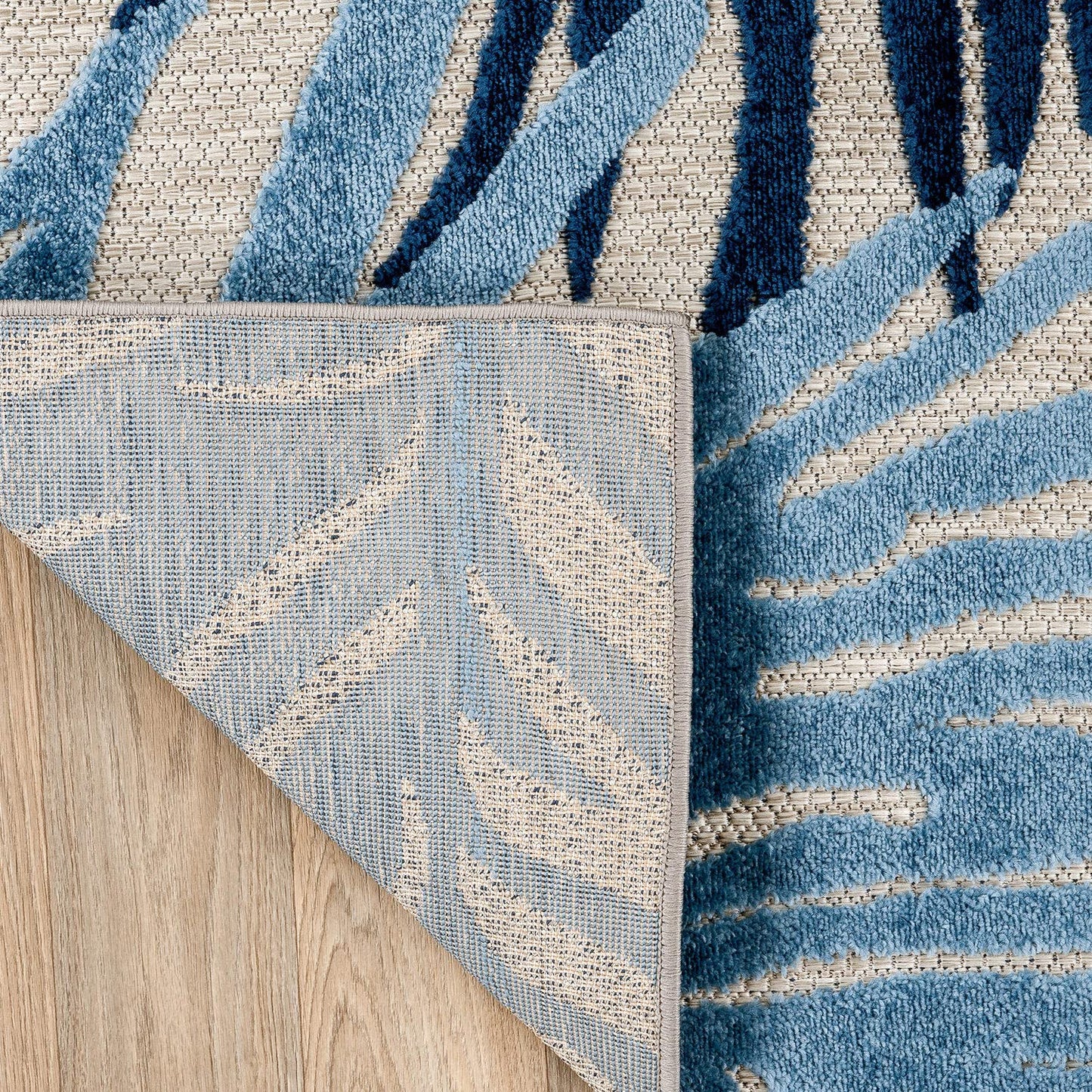 Rugshop Navy Lucca Contemporary Floral Indoor/Outdoor Area Rug Durable Polypropylene, Weather Resistant, Easy to Clean for Backyard, Deck and Outdoor Lounge 10' x 14'