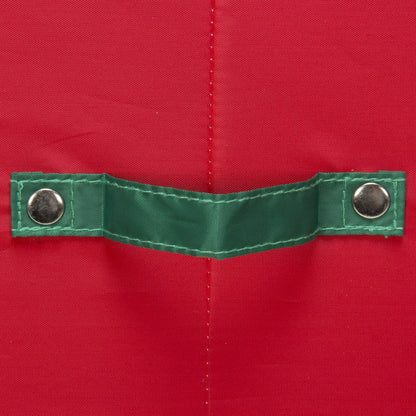 Household Essentials 532RED Holiday China Dinnerware Storage for Dessert Plates or Bowls | Removable Lid | Red Canvas with Green Trim