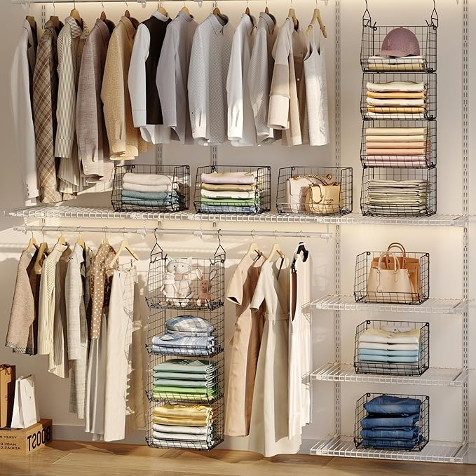 4 Tier Closet Hanging Organizer, Closet Organizers and Storage