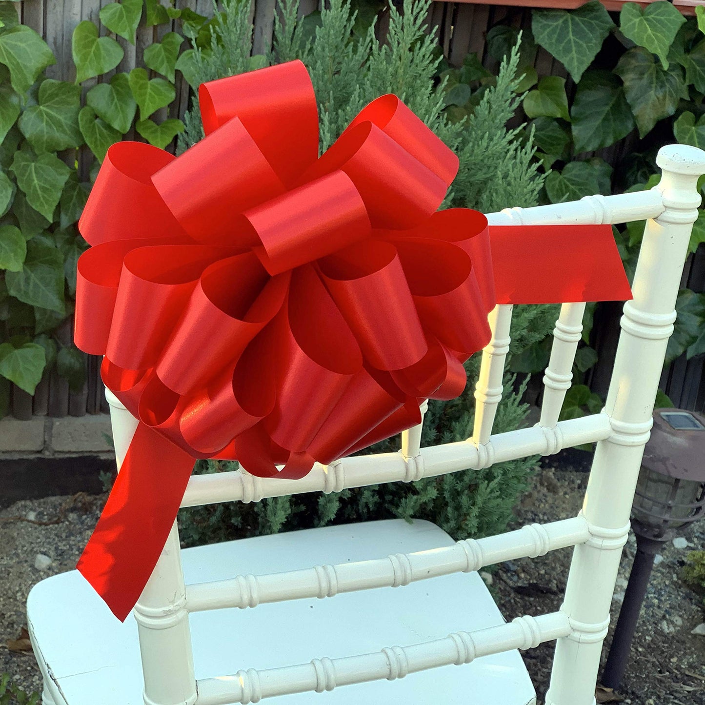 Large Red Ribbon Pull Bows - 9" Wide, Set of 6, Christmas, Wrapping, Wreath, Fundraiser, Decoration, Office, Big Gift Bows, Gift Basket, Valentine's Day, President's Day, Memorial Day. 4th ofJuly