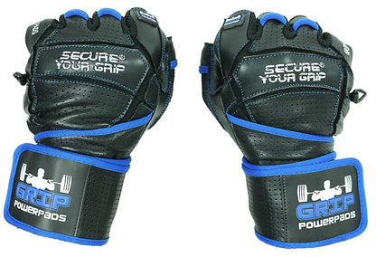 Elite Leather Gym Gloves with Built in 2" Wide Wrist Wraps Grip & Design for Weightlifting Power Lifting Bodybuilding & Strength Training Workout Exercises