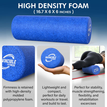 Invincible Fitness EPP Foam Roller for Deep Tissue Massage – Enhance Recovery, Relieve Pain, and Boost Mobility for a Stronger, Healthier You (Purple)