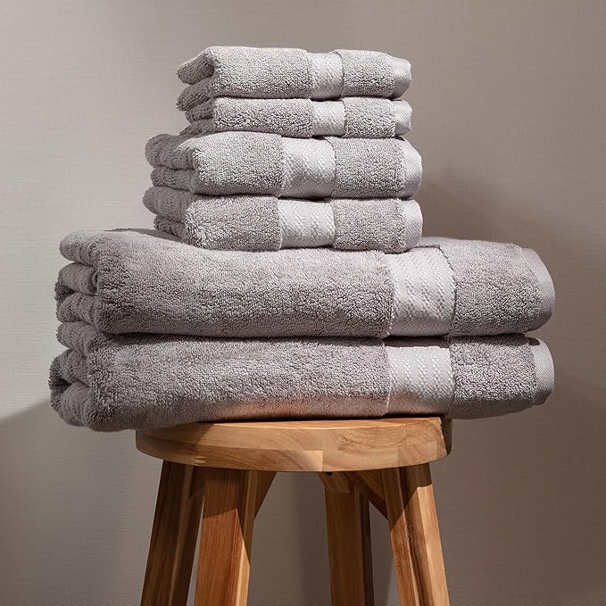 Fabdreams 100% Organic Cotton Bath Towel Set of 6 700 GSM Hotel Premium Plush