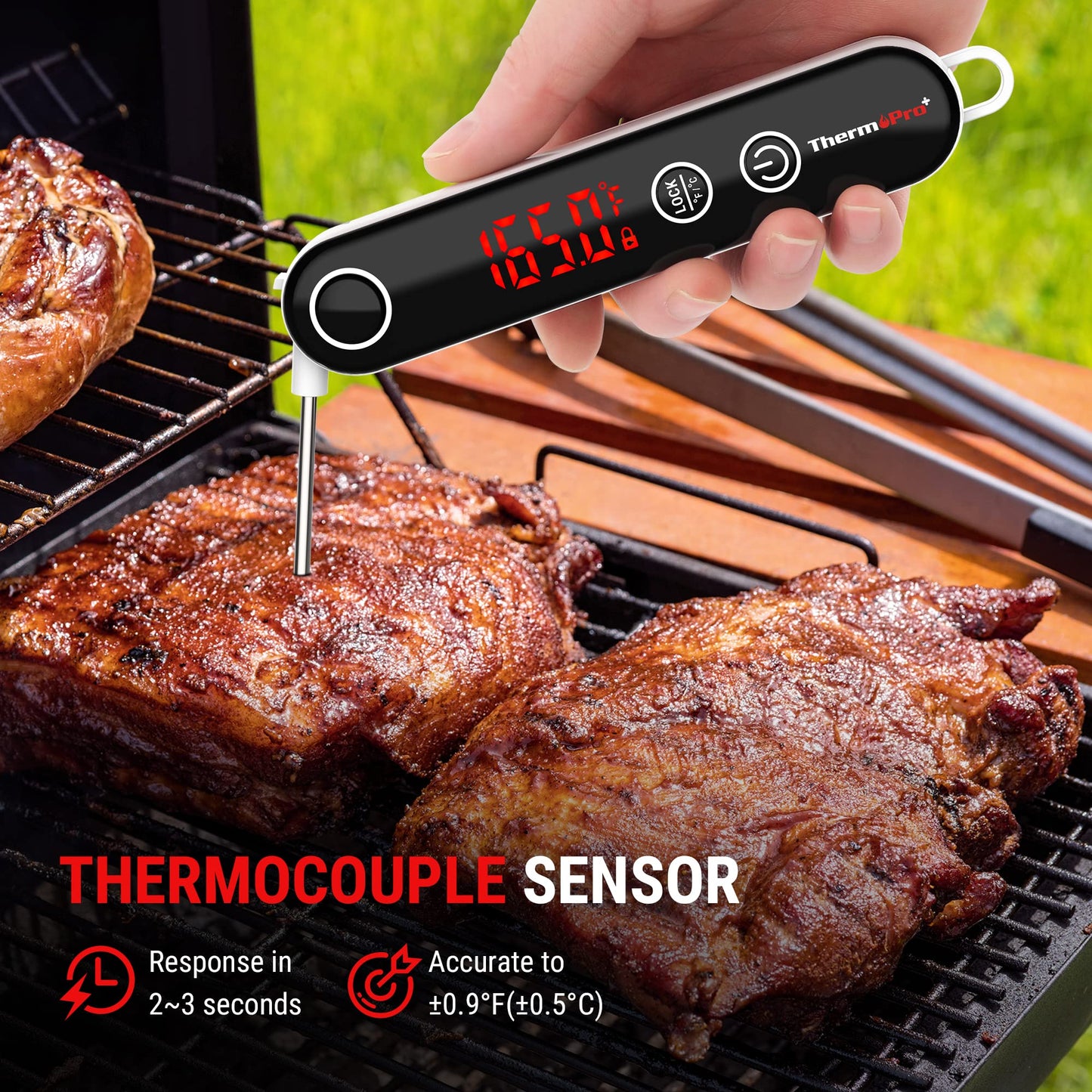 ThermoPro TP18 Instant Read Meat Thermometer Digital with Thermocouple Sensor, Cooking Food Thermometer for Grill, Smoker, BBQ, Oil Deep Frying, Candy, Kitchen Thermometer