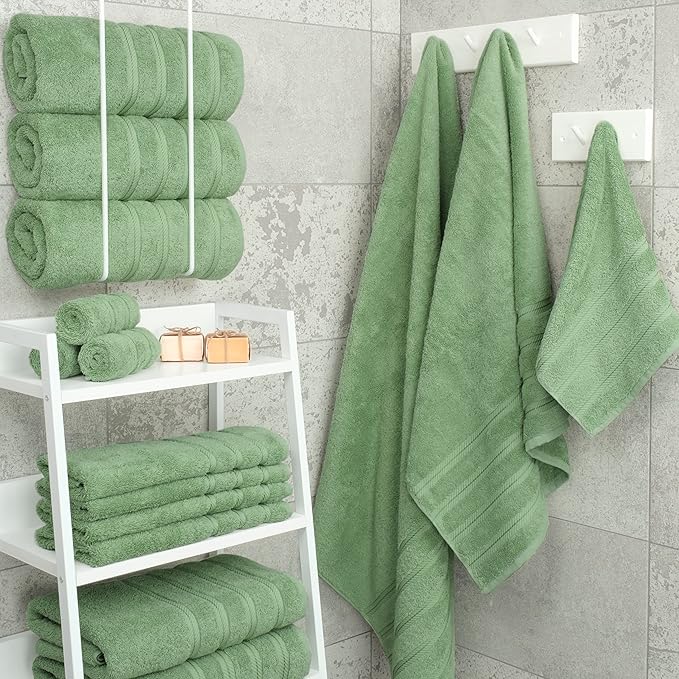 American Soft Linen Luxury 4 Piece Bath Towel Set, 600 GSM 100% Cotton Turkish